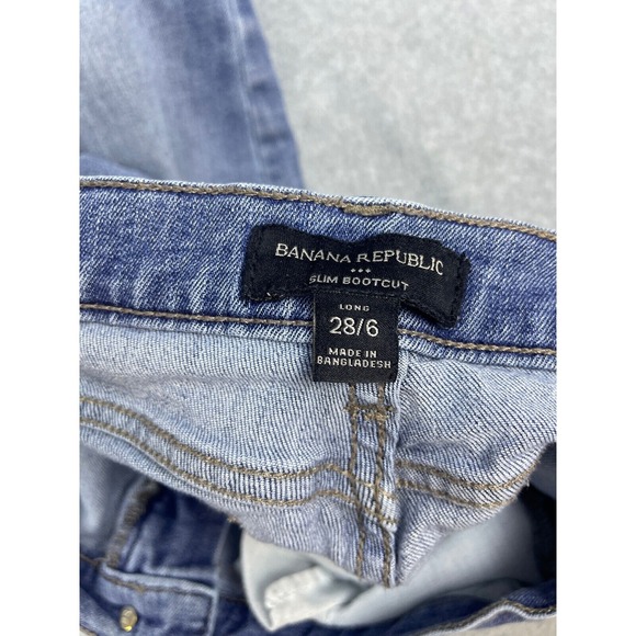 Banana Republic‎ Slim Bootcut Jeans Women's 6 Blue Light Wash Cowgirl - Picture 7 of 11